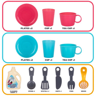 Kitchen Play Sink with Color Changing Dishes
