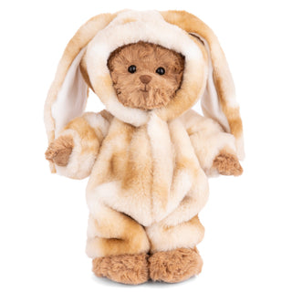 Bukowski Bears Bjorn teddy bear in a caramel and cream winter rabbit onesie