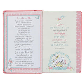 Pink Faux Leather NLT Keepsake Bible for Girls