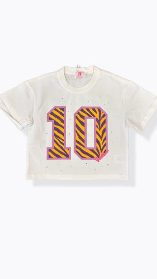 Gameday Purple/Gold Tiger Stripes Shirt Number 10