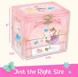 Animal Ballerina Musical Jewelry Box - Double Drawer