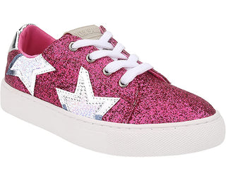 Yosi Samra Sneaker-Miss Harper Pink Glitter/Silver