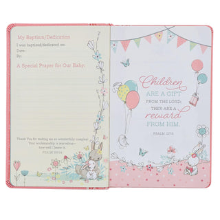 Pink Faux Leather NLT Keepsake Bible for Girls