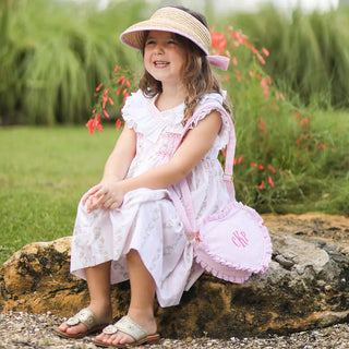 Bits & Bows Sconset Straw Visor - Pink