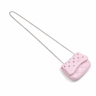 Tiny Crystal Stud handbag crystal stud and quilting detail