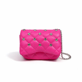 Zomi Gems Tiny Crystal Stud kids handbag in hot pink