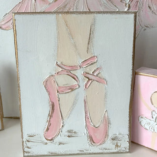 Ballet Slippers Canvas Paint Textured Recital Dance Ballet