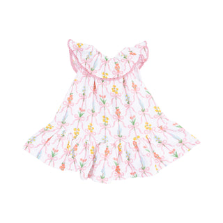 Angel Dear Circle Neck Ruffle Dress - Ribbon Bouquets