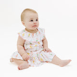 Angel Dear Circle Neck Ruffle Dress - Ribbon Bouquets