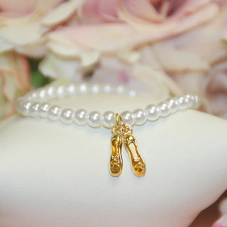 Ballet Dance Shoes Pearl Bracelet