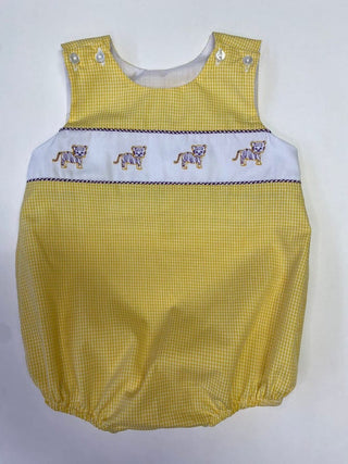 Lulu Bebe CAM LSU Tiger Embroidered Bubble-Yellow