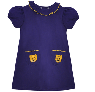 Southern Saturday Tiger Purple/Gold Dress