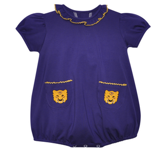 Southern Saturday Tiger Purple/Gold Girl Bubble