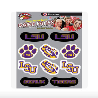 Game Faces LSU Tigers Temporary Face Tattoos