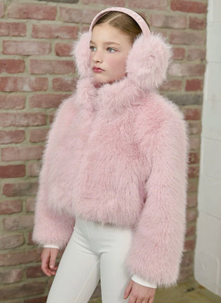 Parfum de Fit Faux Fur Crop Jacket Set & Earmuffs Set - view 7