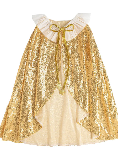 Dress Up Tulle Cape - Gold Sequin