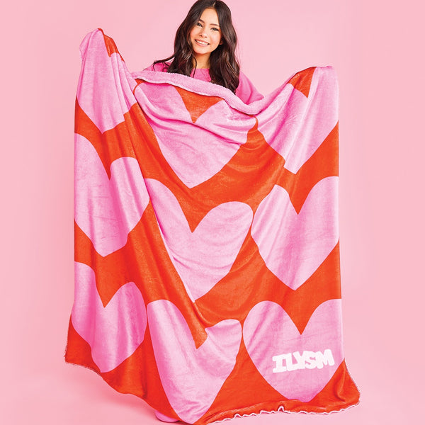 iScream ILYSM Reversible Plush Sherpa Blanket