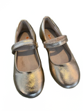 Kimey Bailarina Metallic Gold Mary Janes with Velcro Strap