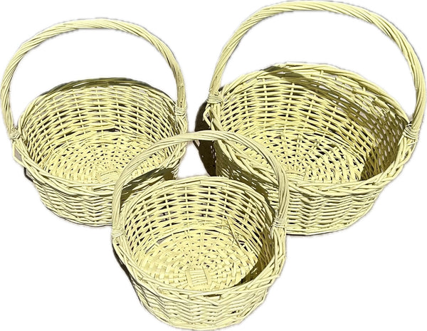 Twisted Rim Painted Willow Easter Basket - Yellow