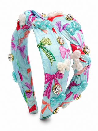 Bari Lynn Crystallized Bow Print Bow Charm Knot Headband