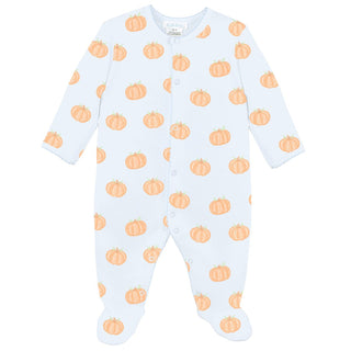 LydaBaby Blue Pumpkin Footie with Zipper