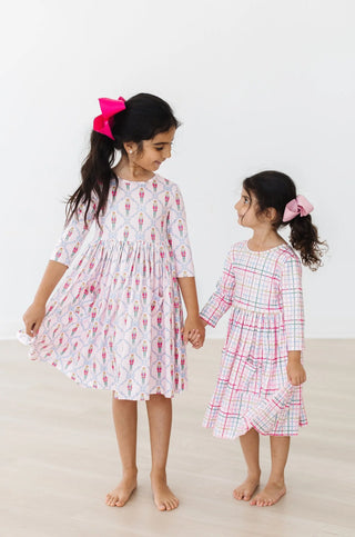 Mila & Rose Pink Nutcracker 3/4 Sleeve Pocket Twirl Dress