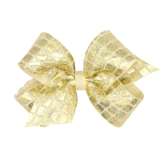 Wee Ones Medium Hologram Grosgrain Overlay Bow