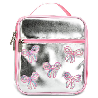 IScream Silver Sequin Bows Lunch Tote