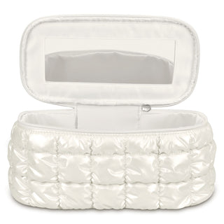 iScream Pearl White Shiny Puffer Cosmetic Case