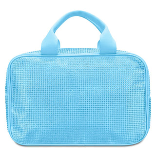 iScream Blue Rhinestone Large Cosmetic Bag