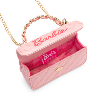 Inside of Barbie Classic chain handle handbag