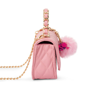 Side view of Barbie chain handle kids handbag