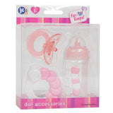 For Keeps Pink Bottle Rattle and Pacifier