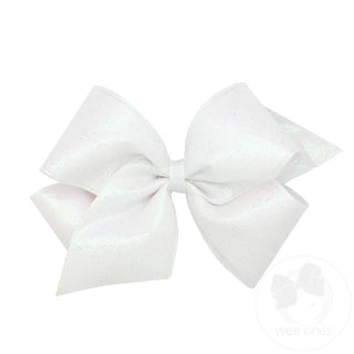 King Glitter Overlay White Bow