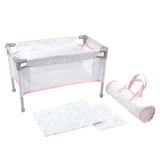 Berenguer Boutique Travel Foldable Crib/Play Pen - Pink