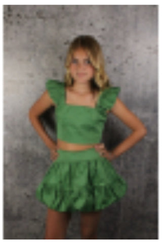 If So Green Tiered Bubble Skirt