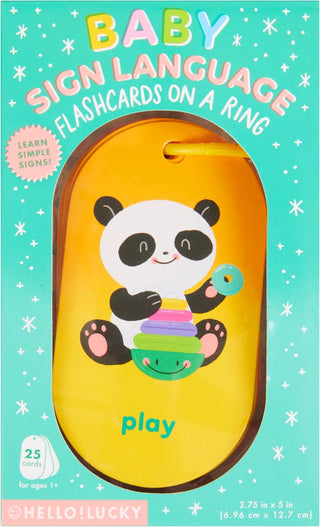 Baby's First Words Sign Language Flash Cards on a Ring