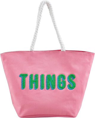 Mud Pie Tote Pink Boucle - THINGS