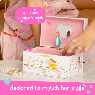 The Perfect Princess Ballerina Musical Jewelry Box - Single Drawer Deluxe