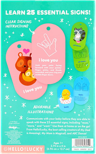 Baby's First Words Sign Language Flash Cards on a Ring