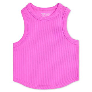 iScream Pretty Pink Cropped RIbbed Racerback Tank Top