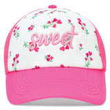 iScream Pink Theme Sweet Embroidered Floral Trucker Hat