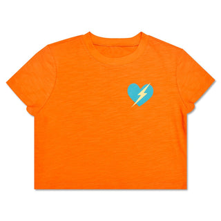 Iscream Orange Lightning Heart Boxy Tee