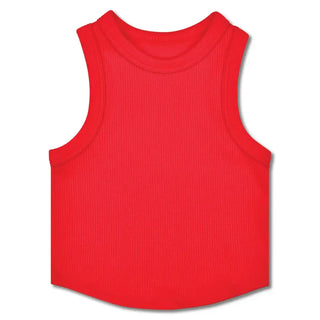 iScream Cherry Red Cropped Ribbed Racerback Tank Top