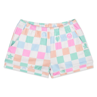 iScream Smiley Check Shorts Lounge Set shorts