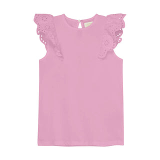 Creamie Pink Lace Trim Top