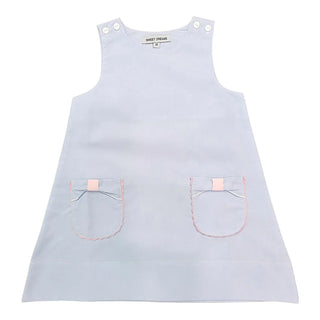 Sweet Dreams Blue Bow Pocket Dress