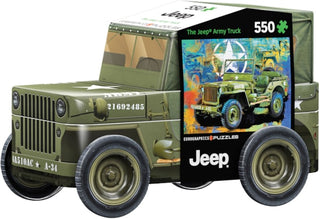 550Pc Military Jeep Jigsaw Puzzle in Collectible Tin