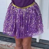 Purple & Gold Sequin Tutu Skirt