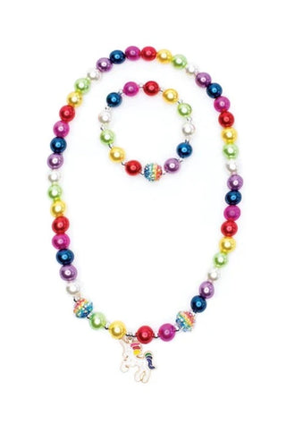 Great Pretenders Gumball Rainbow Necklace & Bracelet Set
